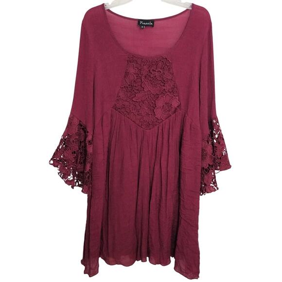 Frazzle‎ Bohemian Gauzy Dress XL Lace Boho Summer Festival Renaissance Flowy - Picture 1 of 9